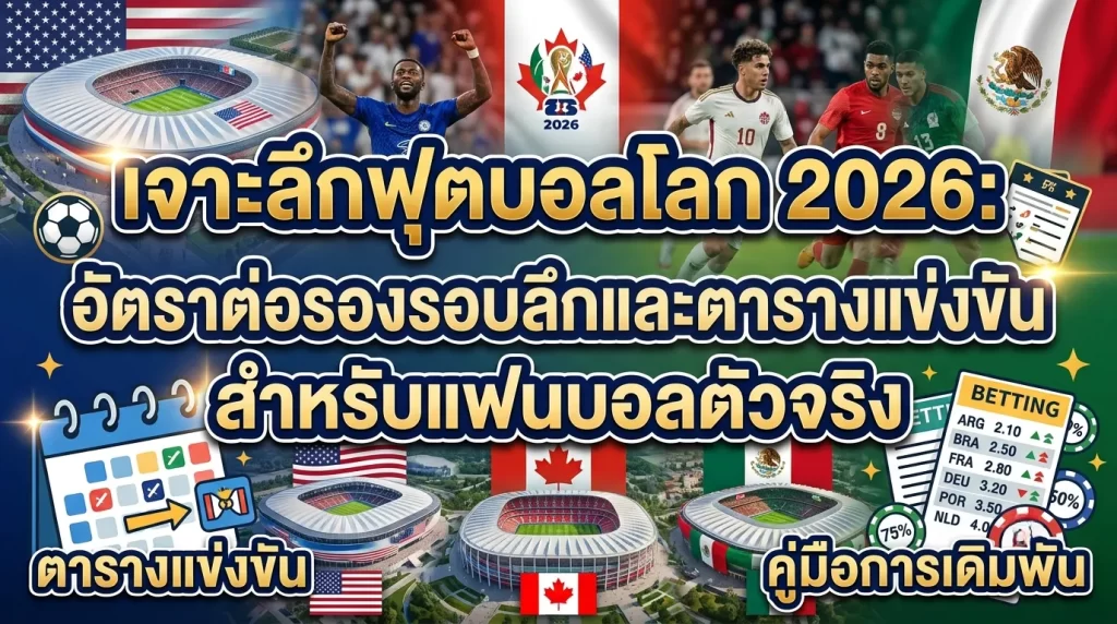เจาะลึกฟุตบอลโลก 2026: คู่มือการเดิมพันและตารางแข่งขันสำหรับแฟนบอลตัวจริง